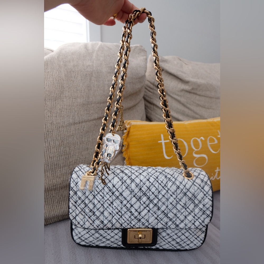 NWT Karl Lagerfeld Tweed Bag - Picture 2 of 7